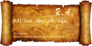 Rábai Apollónia névjegykártya